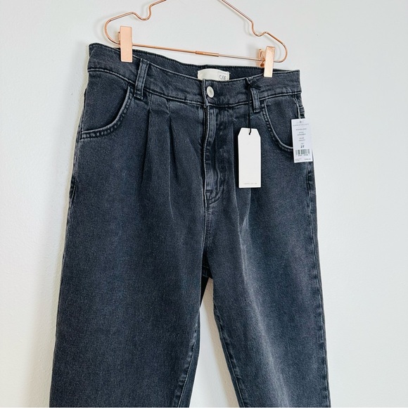 New Current/Elliott pleated high rise gravity black denim jeans - Picture 14 of 16